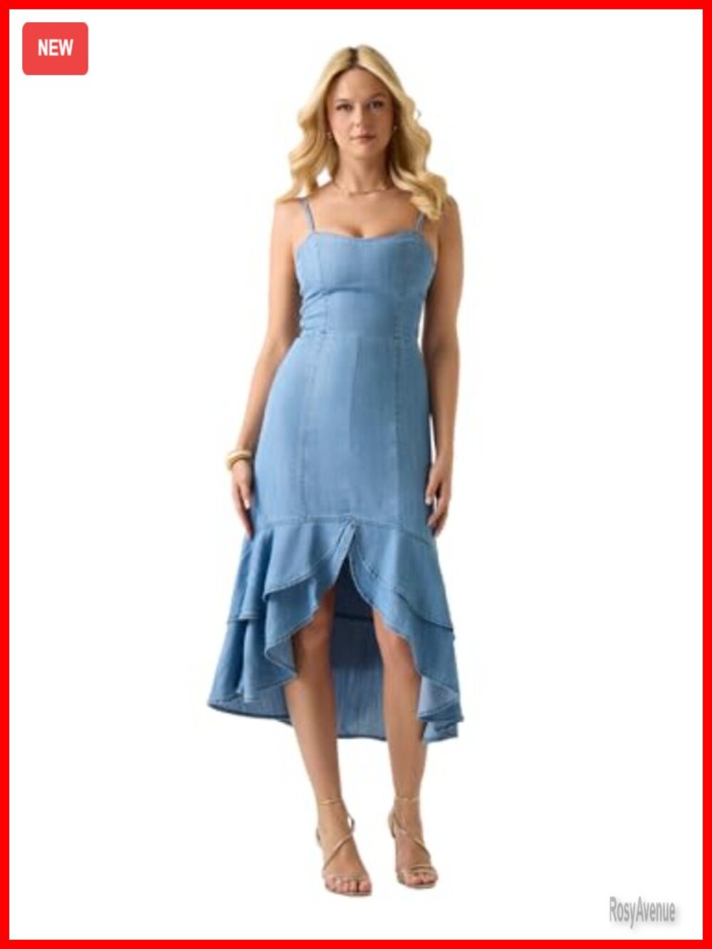 Guess Eco Sleeveless Marina Dress Denim Tencel Blend Slim Fit High-Rise